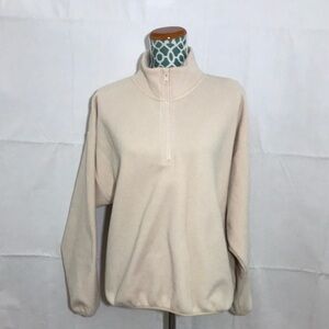Aritzia TNA Cozy Cream 1/4 Zip Polartec Fleece Oversized Pullover Sweatshirt XS